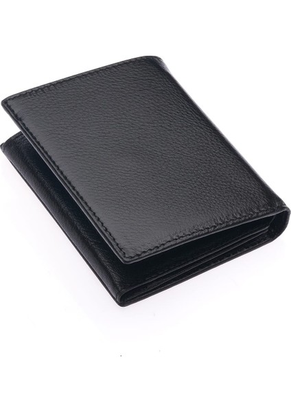 Kağıt Para ve Bozuk Para Bölmeli Hakiki Deri Erkek Cüzdanı - Siyah