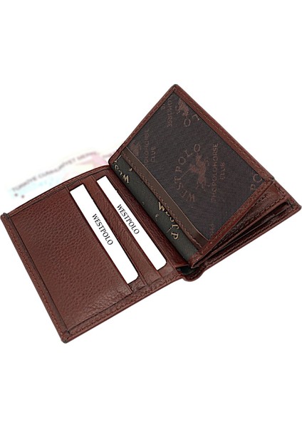 Hakiki Deri Kağıt Para, Bozuk Para ve Bol Kart Bölemli Erkek Cüzdan - Kahverengi modelleri