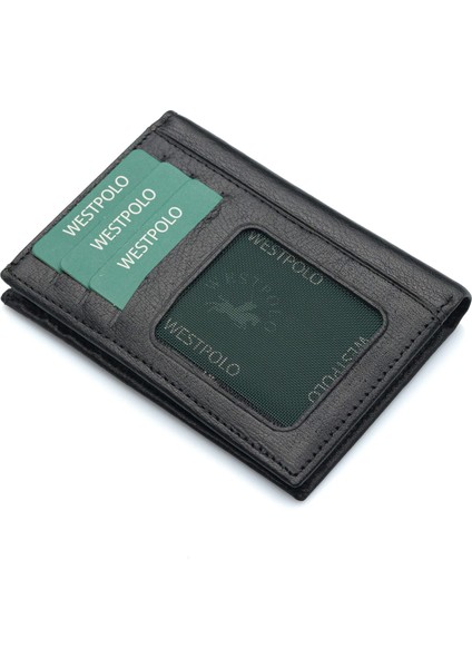 Hakiki Deri Kağıt Para ve Bol Kart Bölmeli Unisex Cüzdan - Siyah fırsatları