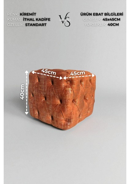 Küp Puf - BEST İthal Kadife Babyface Kumaş Varak Baskı - Modern Ve Şık Oturma Dekoratif Puf&Bench fırsatları