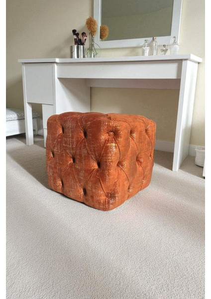 Küp Puf - BEST İthal Kadife Babyface Kumaş Varak Baskı - Modern Ve Şık Oturma Dekoratif Puf&Bench fiyatları