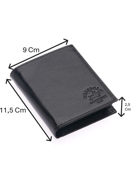 Bozuk Para Kağıt Para ve Bol Kart Bölmeli Hakiki Deri Erkek Cüzdanı - Siyah