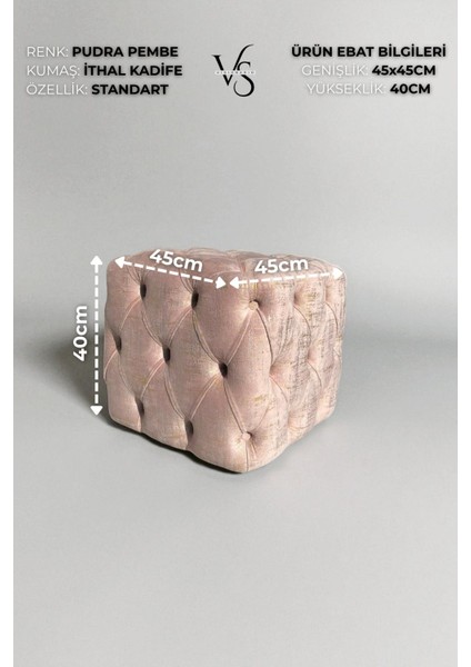 Küp Puf - BEST İthal Kadife Babyface Kumaş Varak Baskı - Modern Ve Şık Oturma Dekoratif Puf&Bench fırsatları