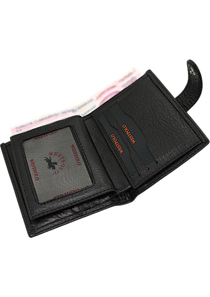 Hakiki Deri Çıkartılabilir Kartlıklı ve Kağıt Para Bölmeli Patlı Erkek Cüzdanı