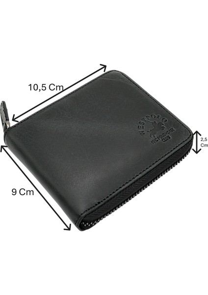 Unisex Kağıt Para ve Bol Kart Bölmeli Hakiki Eskitme Deri Cüzdan Kartlık - Antrasit