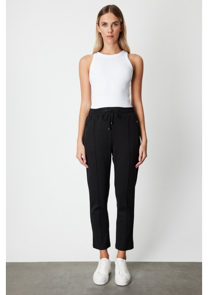 Kadın Fermuar Cepli Dar Paça Eşofman Altı 66914 Siyah fiyatları