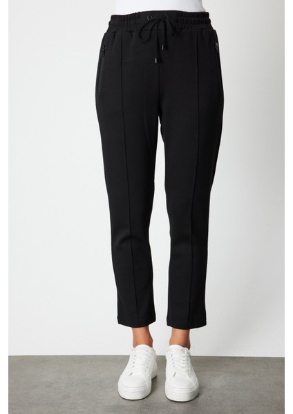 Kadın Fermuar Cepli Dar Paça Eşofman Altı 66914 Siyah modelleri