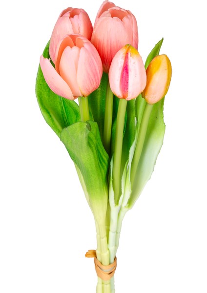 Yapay Lale 3 Çiçek 2 Tomurcuklu Pembe 33 Cm.