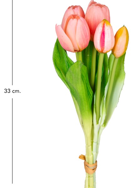 Yapay Lale 3 Çiçek 2 Tomurcuklu Pembe 33 Cm. fırsatları