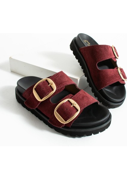 Tekstil-Nappa Hafif Comfort Kadın Bordo Terlik 25Y-1478 fırsatları