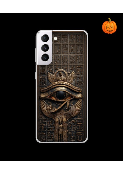 Samsung Galaxy S21 Uyumlu Şeffaf Kılıf Antik Mısır 2 Tasarımlı