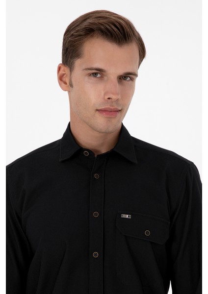 Erkek Siyah Gömlek Desenli 50316655-VR046 fiyatları