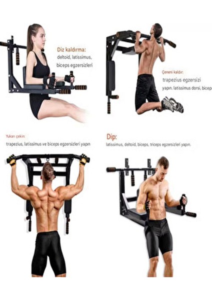 Barfiks Çekme Duvarı Güç Kulesi Çelik Malzeme ile 300 Kg Taşıma Kapasitesi