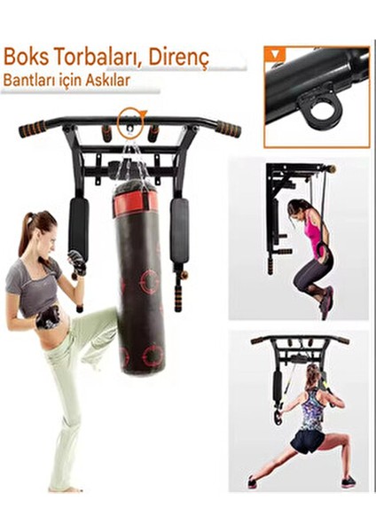 Barfiks Çekme Duvarı Güç Kulesi Çelik Malzeme ile 300 Kg Taşıma Kapasitesi