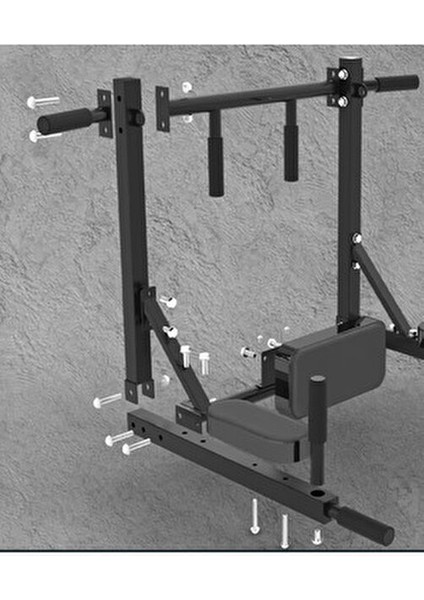 Barfiks Çekme Duvarı Güç Kulesi Çelik Malzeme ile 300 Kg Taşıma Kapasitesi