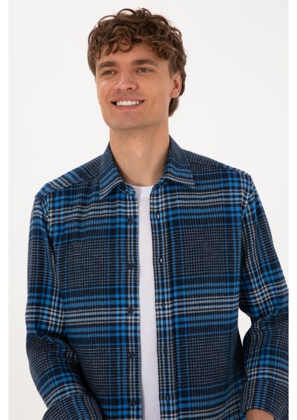Erkek Mavi Gömlek Desenli 50316632-VR212 fiyatları