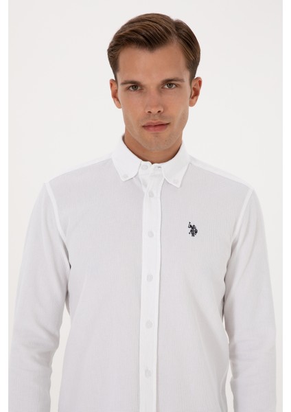 Erkek Beyaz Gömlek Desenli 50308611-VR013 fiyatları