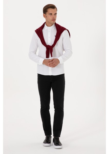 Erkek Beyaz Gömlek Desenli 50308611-VR013 fırsatları