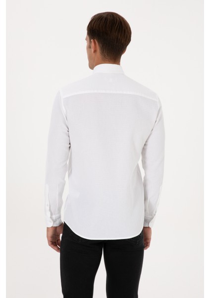 Erkek Beyaz Gömlek Desenli 50308611-VR013 indirimleri