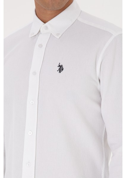 Erkek Beyaz Gömlek Desenli 50308611-VR013