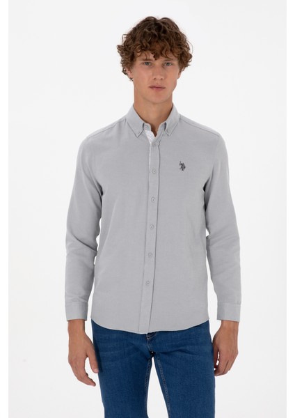 Erkek Gri Gömlek Desenli 50316644-VR024