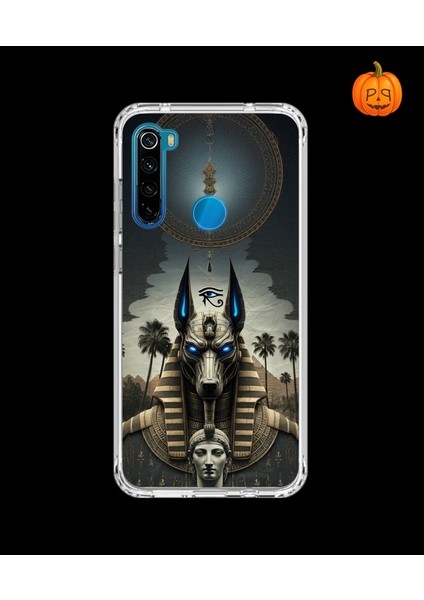 Xiaomi Redmi Note 8 Uyumlu Şeffaf Kılıf Antik Mısır 5 Tasarımlı