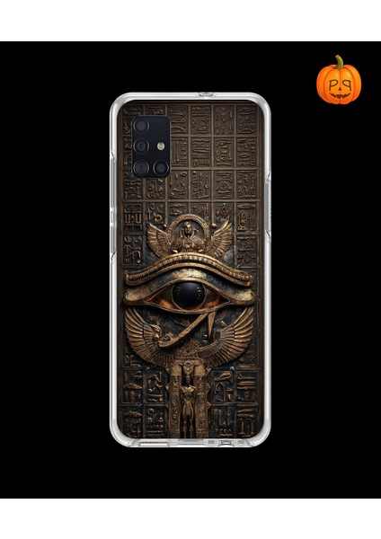 Samsung Galaxy A51 Uyumlu Şeffaf Kılıf Antik Mısır 2 Tasarımlı