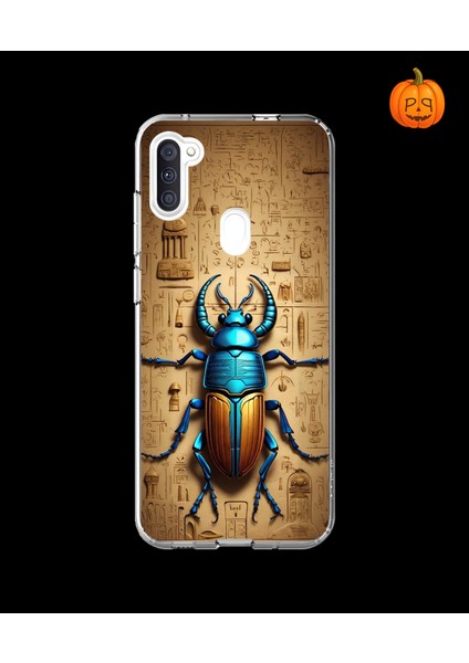 Samsung Galaxy A11 Uyumlu Şeffaf Kılıf Antik Mısır 3 Tasarımlı