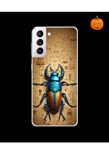 Samsung Galaxy S21 Uyumlu Şeffaf Kılıf Antik Mısır 3 Tasarımlı
