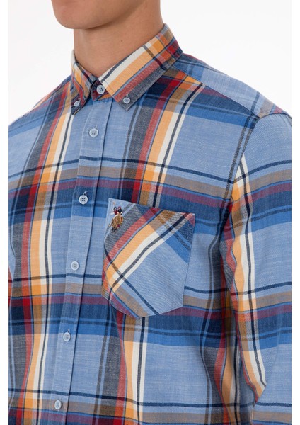 Erkek Koyu Mavi Gömlek Desenli 50308481-VR032