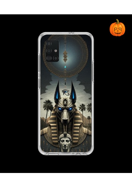 Samsung Galaxy A71 Uyumlu Şeffaf Kılıf Antik Mısır 5 Tasarımlı