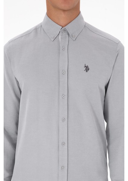 Erkek Gri Gömlek Desenli 50316644-VR024