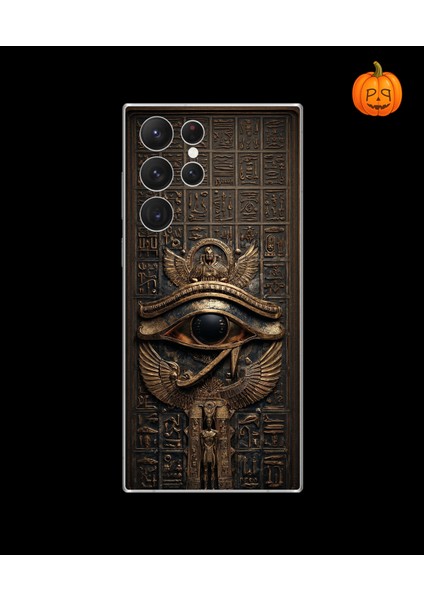 Samsung Galaxy S22 Ultra Uyumlu Şeffaf Kılıf Antik Mısır 2 Tasarımlı