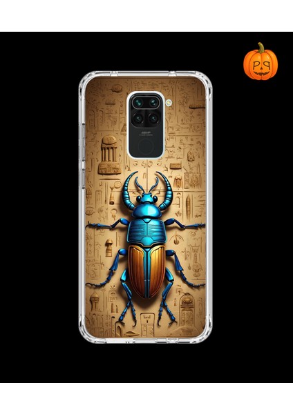 Xiaomi Redmi Note 9 Uyumlu Şeffaf Kılıf Antik Mısır 3 Tasarımlı