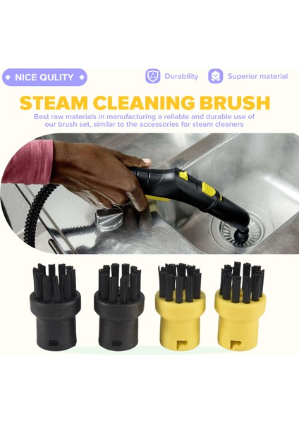 Yuvarlak Fırça Seti [4 Parça] Karcher Buharlı Temizleyici Aksesuarları, Karcher Yuvarlak Fırça, Karcher Derz Fırçası Için Uygundur (Yurt Dışından) fırsatları