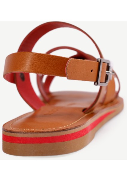 Renkli Astarlı Deri Sandalet