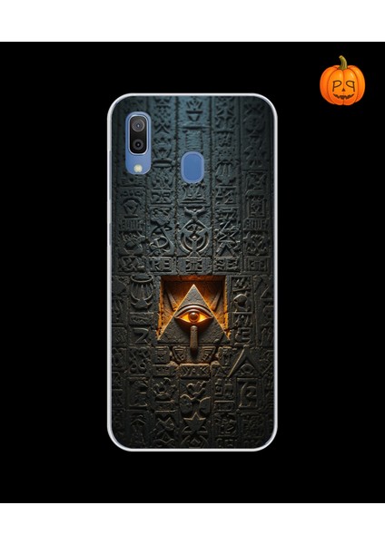 Samsung Galaxy A20 Uyumlu Şeffaf Kılıf Antik Mısır 4 Tasarımlı
