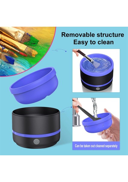 Boya Fırçası Temizleyici, Elektrikli Boya Fırçası Temizleyici Durulama Kabı, Boyama Fırçası, Sanatçı Fırçası Temizleme Yıkama Fırçası B (Yurt Dışından) indirimleri