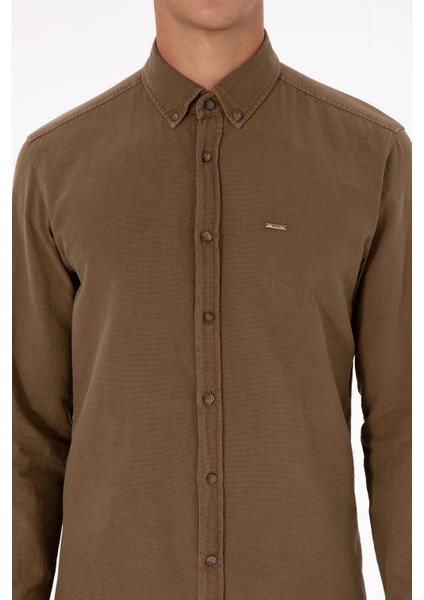 Erkek Haki Gömlek Desenli 50308390-VR027