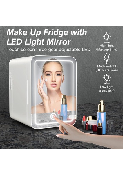 LED Işıklı Aynalı Makyaj Buzdolabı 4l Mini Buzdolabı Yatak Odası Araba Kozmetik ve Cilt Bakımı Için Küçük Buzdolabı Ab Fişi (Yurt Dışından) modelleri