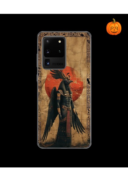 Samsung Galaxy S20 Ultra Uyumlu Şeffaf Kılıf Antik Mısır 7 Tasarımlı