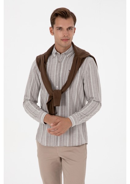 Erkek Açık Kahverengi Gömlek Desenli 50316565-VR002 modelleri