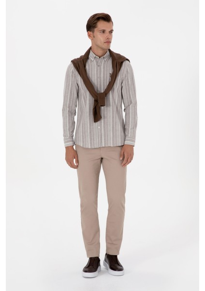 Erkek Açık Kahverengi Gömlek Desenli 50316565-VR002 fırsatları