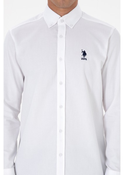 Erkek Beyaz Gömlek Desenli 50316662-VR013