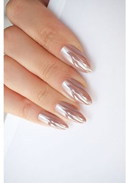 Takma Tırnak Seti Ayna Tozu Görünümlü Modern Tasarım 24 Adet Nail Art İçin modelleri