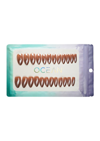 Takma Tırnak Seti Ayna Tozu Görünümlü Modern Tasarım 24 Adet Nail Art İçin indirimleri