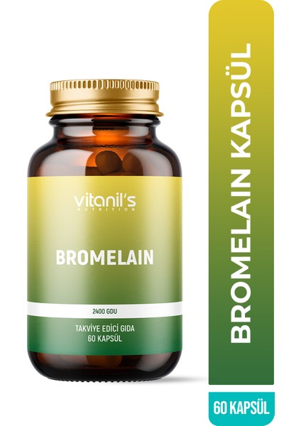 Bromelain 60 Bitkisel Kapsül - 2400 GDU