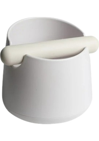 Kauçuk Vuruş Çubuğu ile Kahve Vuruş Kutusu Büyük Espresso Telvesi Kabı Kaymaz Atık Kahve Telvesi Çöp Kovası (Beyaz) (Yurt Dışından)