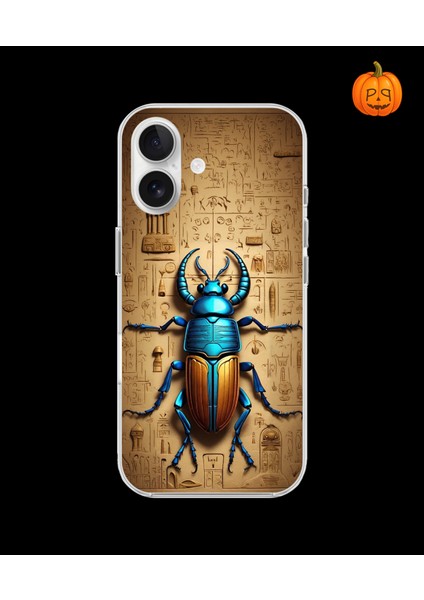 iPhone 16 Uyumlu Şeffaf Kılıf Antik Mısır 3 Tasarımlı