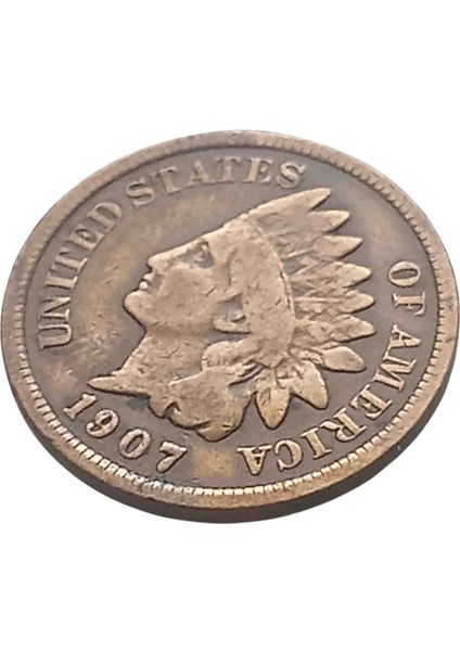 1907 A.b.d. 1 Cent Yabancı Madeni Koleksiyon Para.